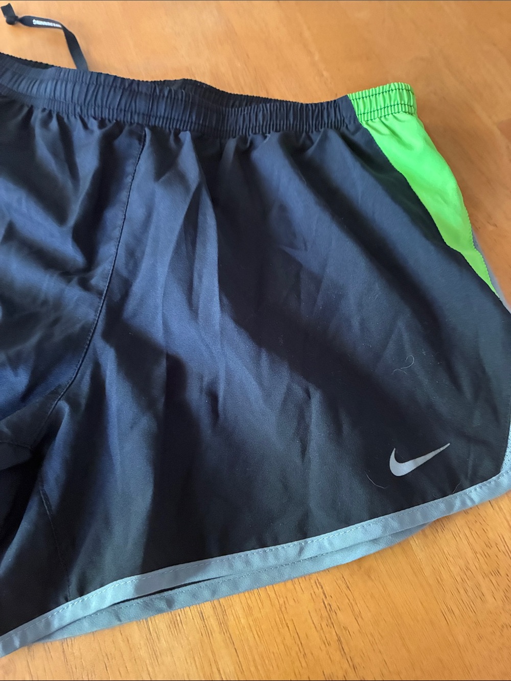 Nike Running black and green short.